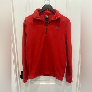 The North Face Men's Red Half-Zip Fleece Pullover